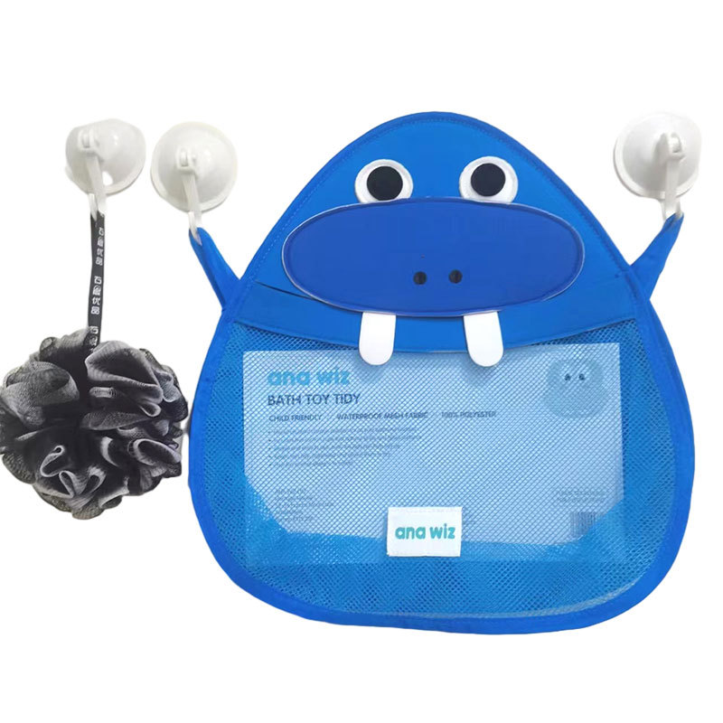 Children Playing with Water Toys Bath Supplies Storage Bag Hippo Bathroom Mesh Toy Bag Bathroom Storage Net Pocket