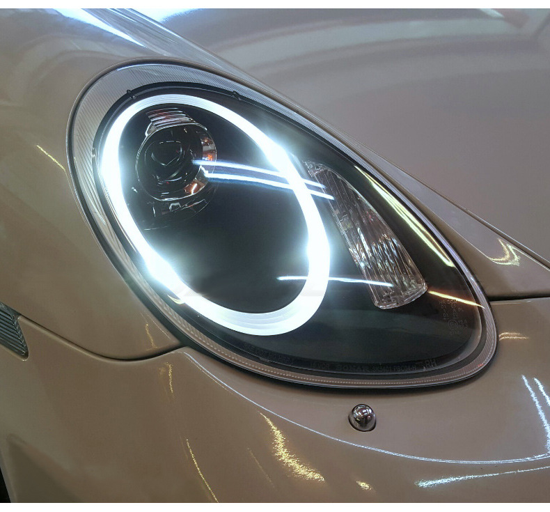 适用于保时捷boxster 987大灯总成 卡曼氙气灯led透镜改装cayman