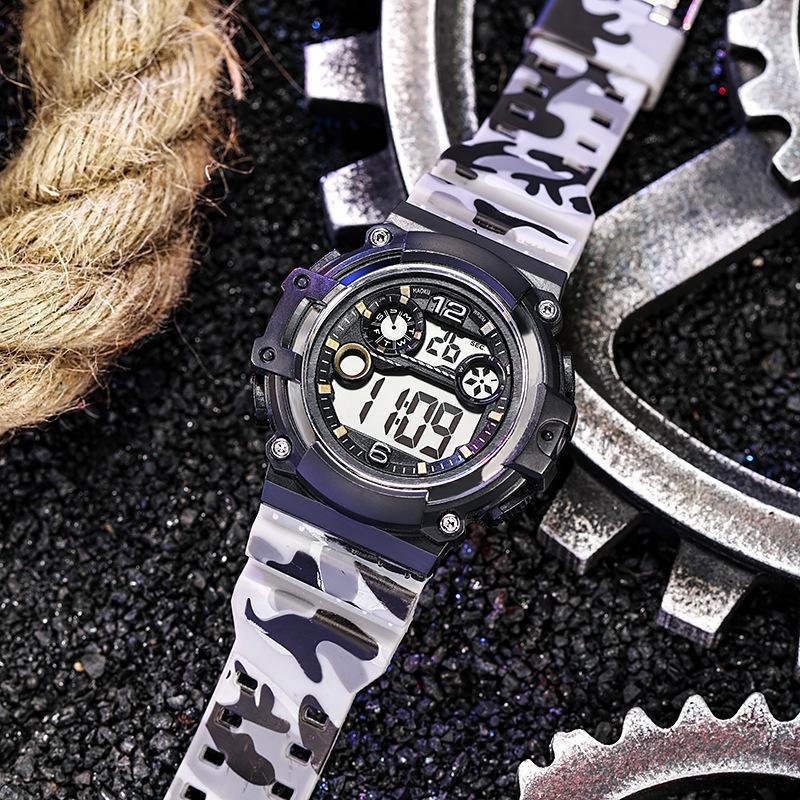 Foreign Trade Multi-Functional Sports Electronic Watch Trendy Teen Student Outdoor Drop-Resistant Waterproof Camouflage Mechanical Watch