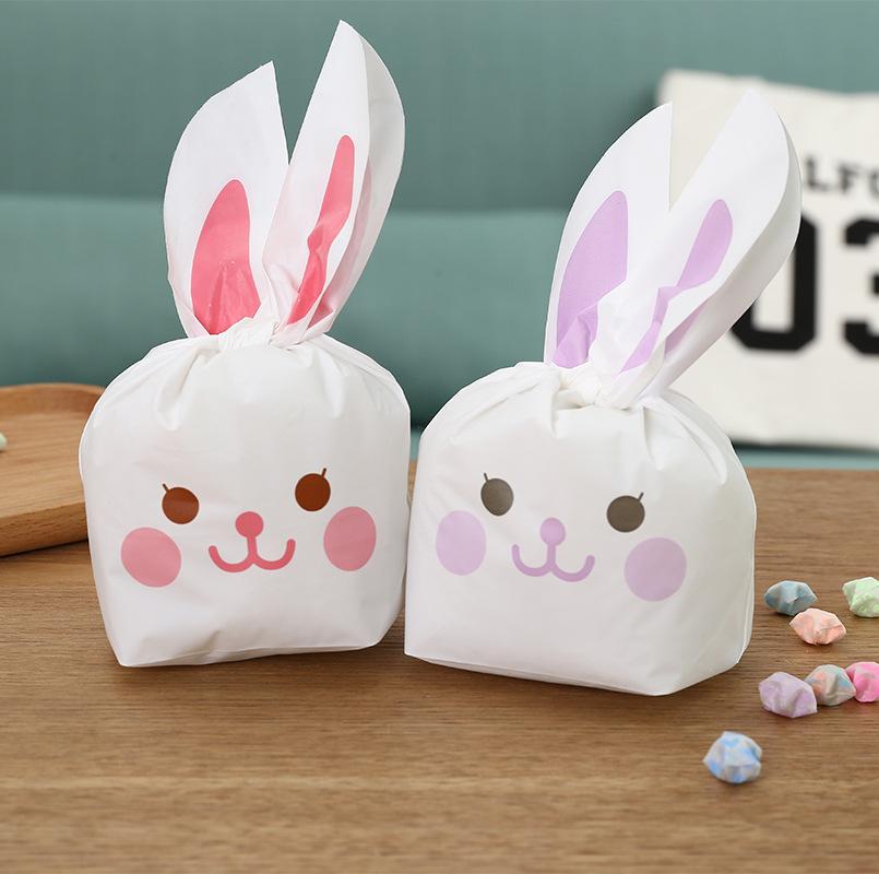 Long Ears Adorable Rabbit Korean Style Baking Biscuits Packing Bag 13.5 * 22cm about 50/Piece