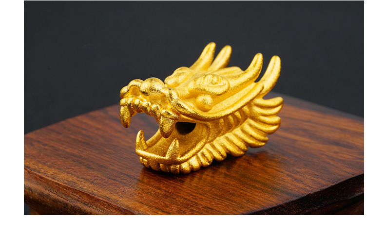 时尚沙金手工diy龙头手串配件 铜镀999黄金龙配饰仿3d硬金批发