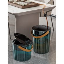 透明茶桶茶水桶排水桶弹盖茶渣桶家用小号废水桶茶具配件茶水分离