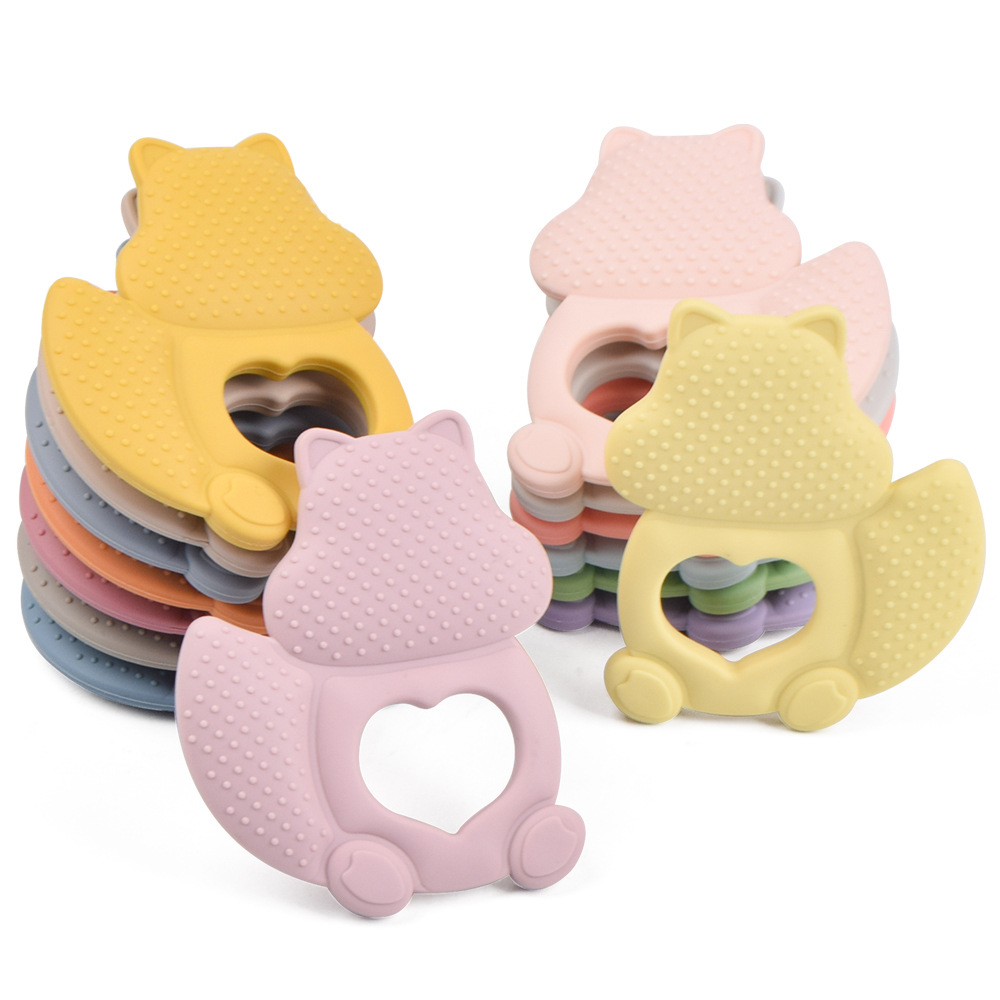 manufacturers wholesale baby animals teether baby teether stick can be boiled food grade silicone teether