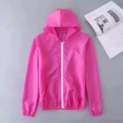 防晒衣女2021夏季新款韩版显瘦纯色户外透气防晒服短款长袖薄外套