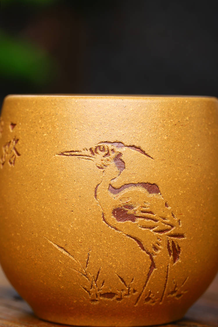 宜兴紫砂壶茶具名家庾寒雪真品纯手工精品原矿优质段泥紫泥主人杯