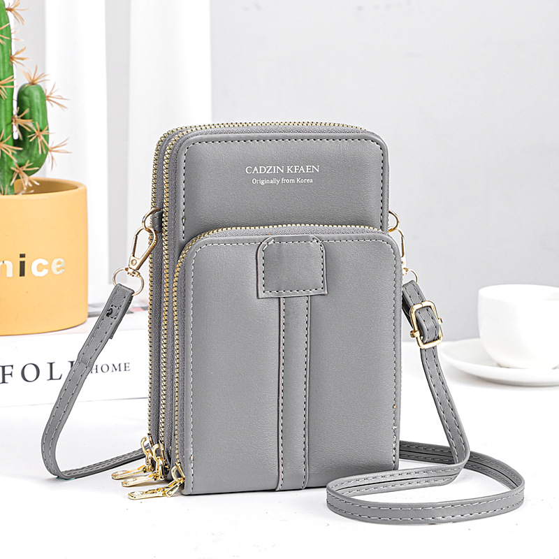 New Ladies Phone Bag Women's Wallet Pu Long Triple Zipper Trendy Women's Bags Mini Bag Shoulder Bag Oblique