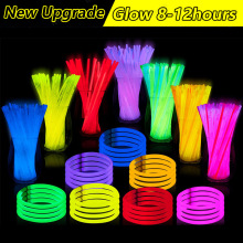 100pcs Monochrome Fluorescence Light Glow Sticks Bracelets跨