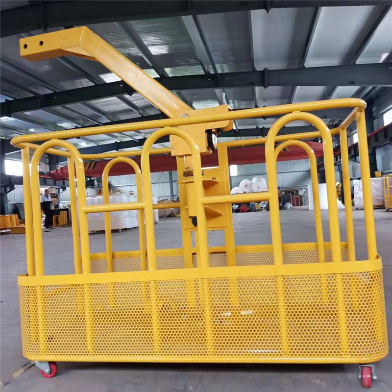 小型加固高空作业吊篮 高空作业旋转式篮筐 称重载物吊车吊篮
