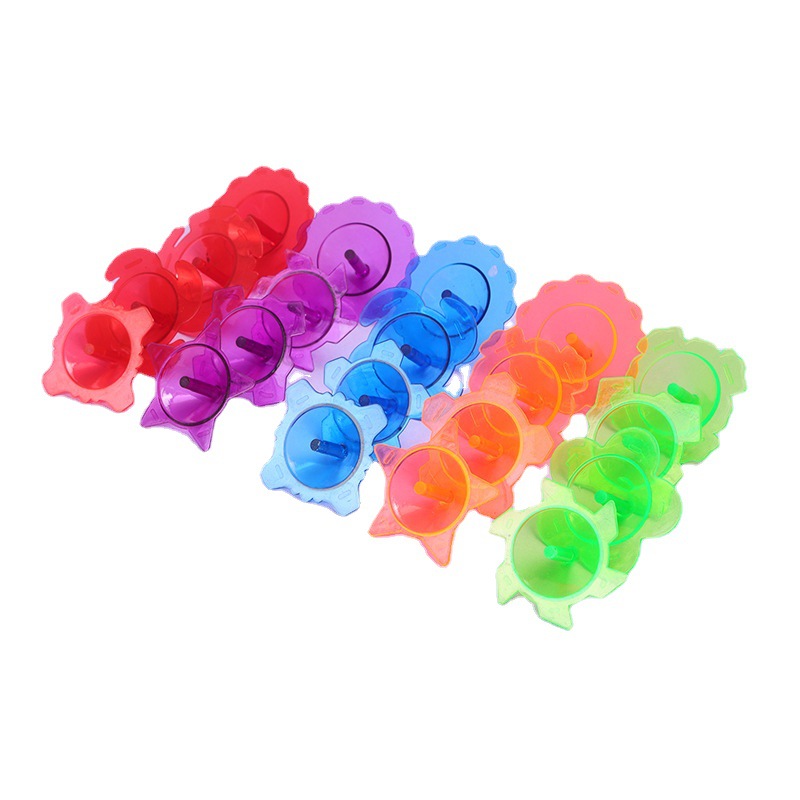 Small Lace Gyro Transparent Plastic Small Spinning Top Color Kindergarten Small Gift Stall Toys Wholesale Yiwu