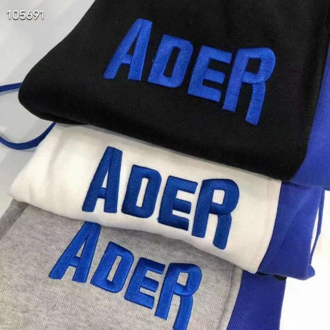 厂家批发ader雪怪长裤青岛潮牌男女卫裤毛圈松紧腰男女情侣裤子