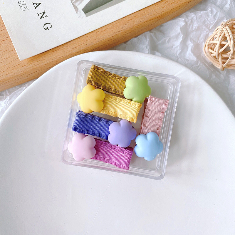 5 Boxed Korean Style Cute Princess All-Inclusive Candy-Colored Side Clip Hair Accessories Pure Colored Fresh Children's Small Hair Clip