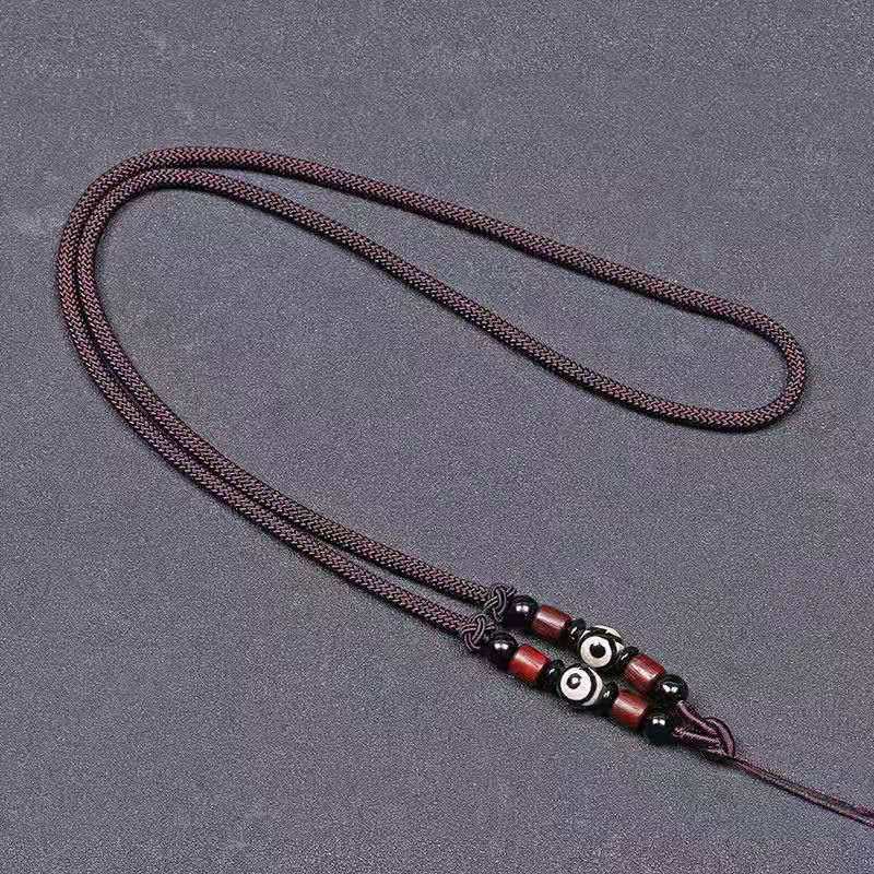 西藏九眼天珠项链绳玛瑙天珠挂链天珠挂绳玉牌佛牌