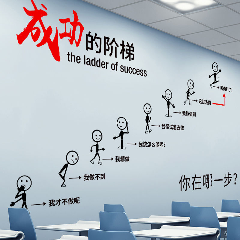 教室装饰励志标语激励文字墙贴办公室贴纸公司企业文化墙职场布置