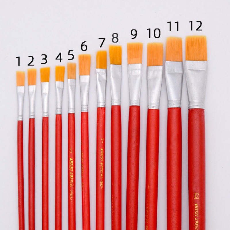 尼龙油画笔大红杆水彩水粉画笔套装工业涂胶油漆刷排笔颜料笔