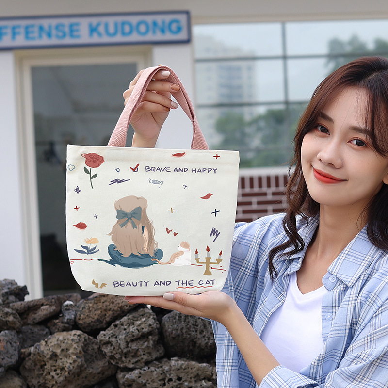 Canvas Bag Female Cartoon Canvas Cabs Small Crossbody Bag Ins Korean Cute Casual Handbag Foreign Trade