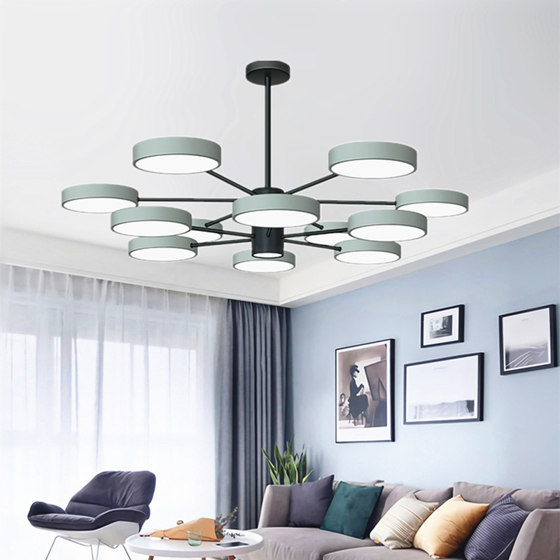 2021年客厅新款灯具大气创意黑白灰风格吊灯简约现代卧室餐厅大灯