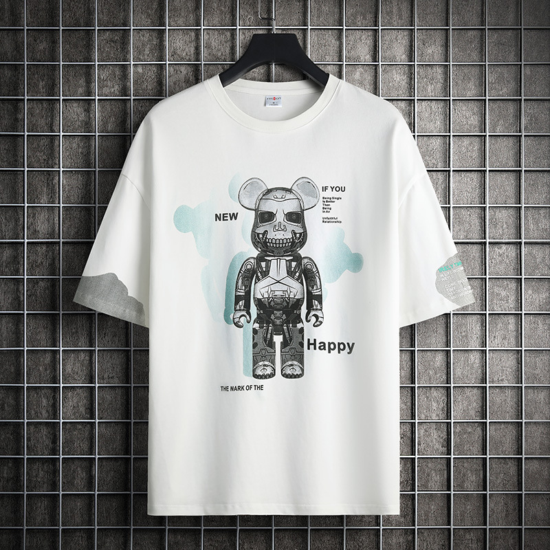 暴力熊短袖t恤男2022新款夏季纯棉潮牌衣服ins潮宽松半袖上衣体恤