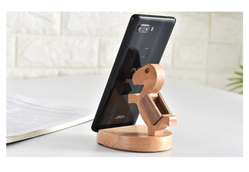 木质手机支架 创意桌面懒人手机底座批发广告地推礼品印logo