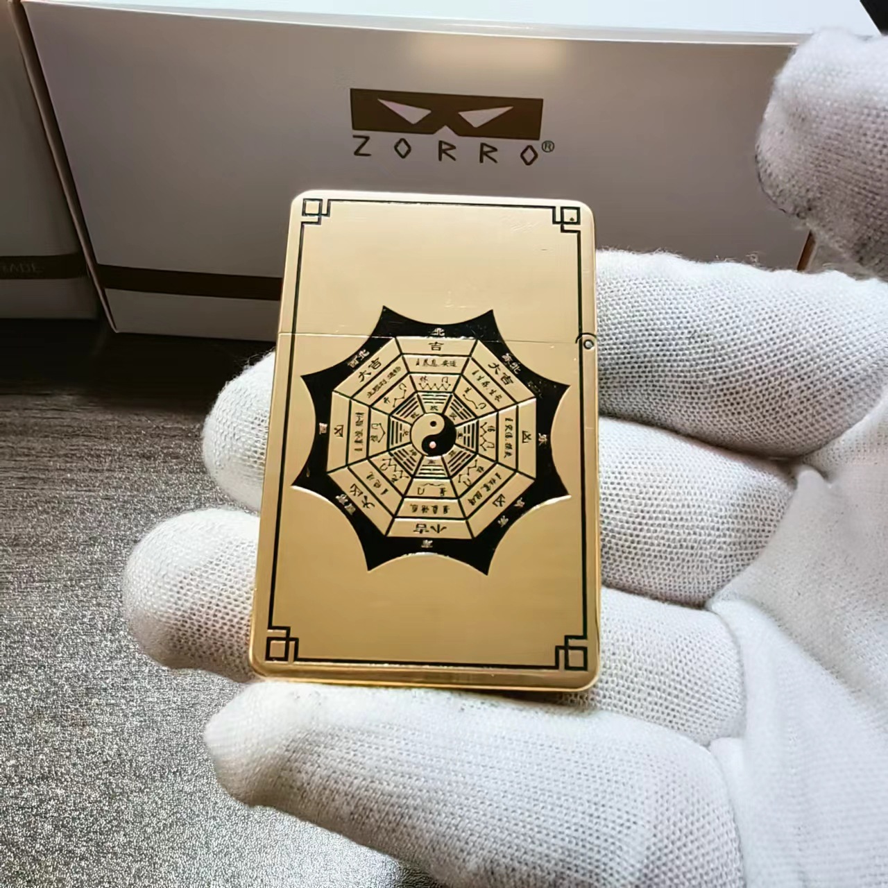 zorro佐罗牌子zl8八卦平安吉祥复印章高端激光一体打火机清仓