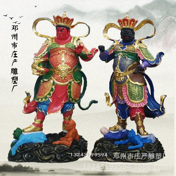 寺庙仿古四大天王金刚力士树脂佛像 守法遵天神四大金刚极彩雕像
