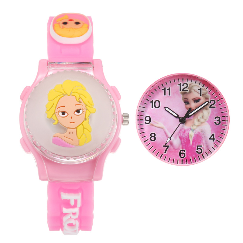 Spot Flip Rotatable Luminous Children's Watch Cartoon Creative Decompression Colorful Gyro Men and Women Student Quartz Watch