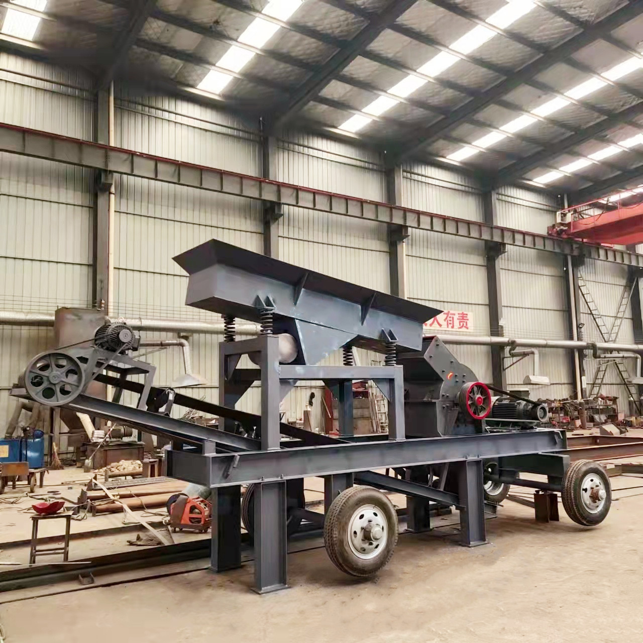 锤式破碎机 矿山石料制砂机 移动车制砂线 颚式粗破 锤破粉碎机