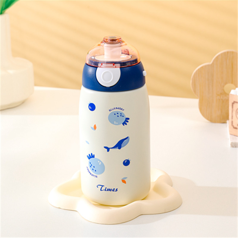 2023 New Cute Cartoon Cute Kid's Mug Good-looking Portable Student Stainless Steel Water Cup Heat Preservation Cup