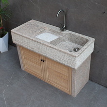 花岗岩洗衣池带搓板一体式室外水池洗手台盆庭院家用石材水槽
