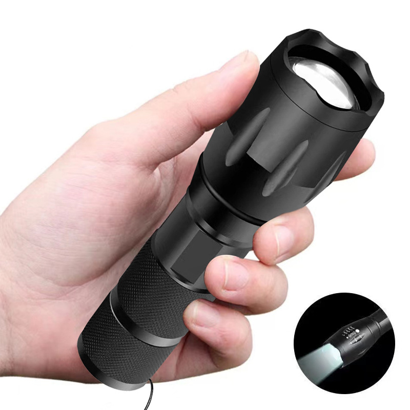 Cross-Border New Arrival Power Torch Outdoor Fixed Focus A100 Long Shot USB Charging Household Portable Mini Small Flashlight