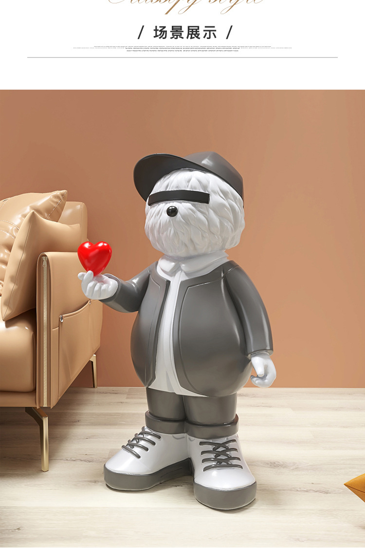 创意网红熊迎宾客厅摆件大型落地电视柜旁边家居饰品乔迁新居礼品