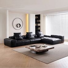 saba设计师Pixel像素真皮沙发意式极简头层牛皮高端客厅模块