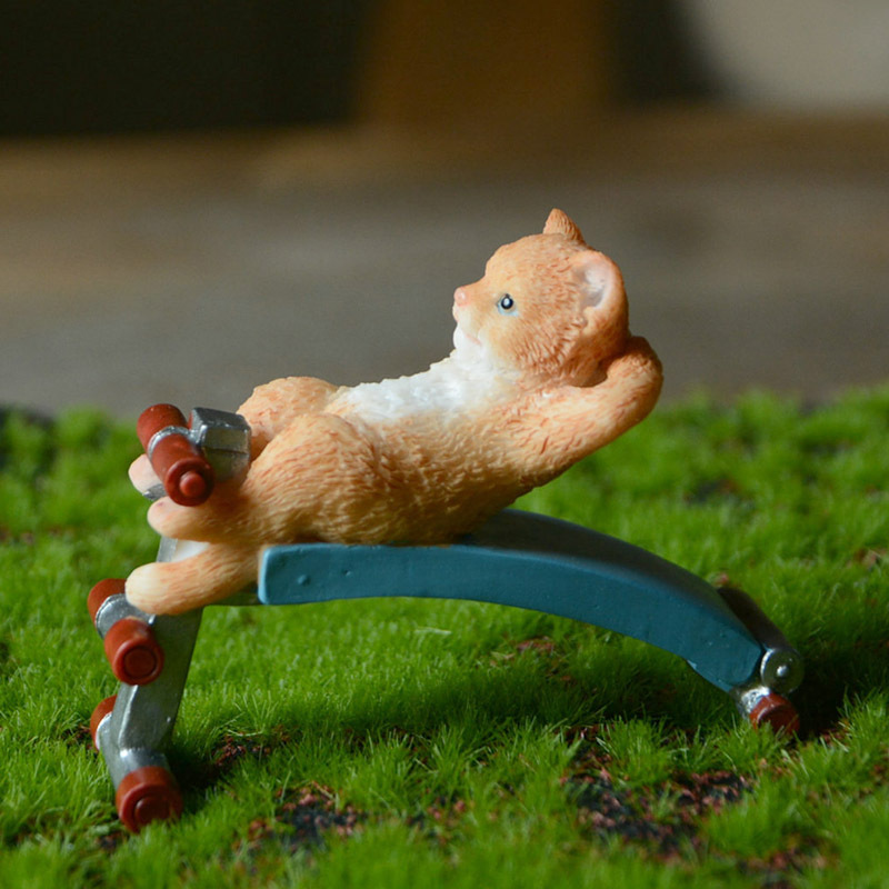 创意猫咪动物运动健身摆件手办系列公仔书桌汽车摆件装饰男女礼物