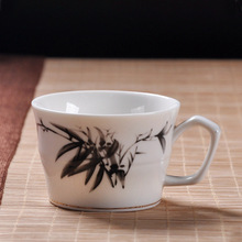 陶瓷有耳茶办公喝茶杯品茗杯带柄小紫砂茶杯陶瓷功夫茶杯子小水杯