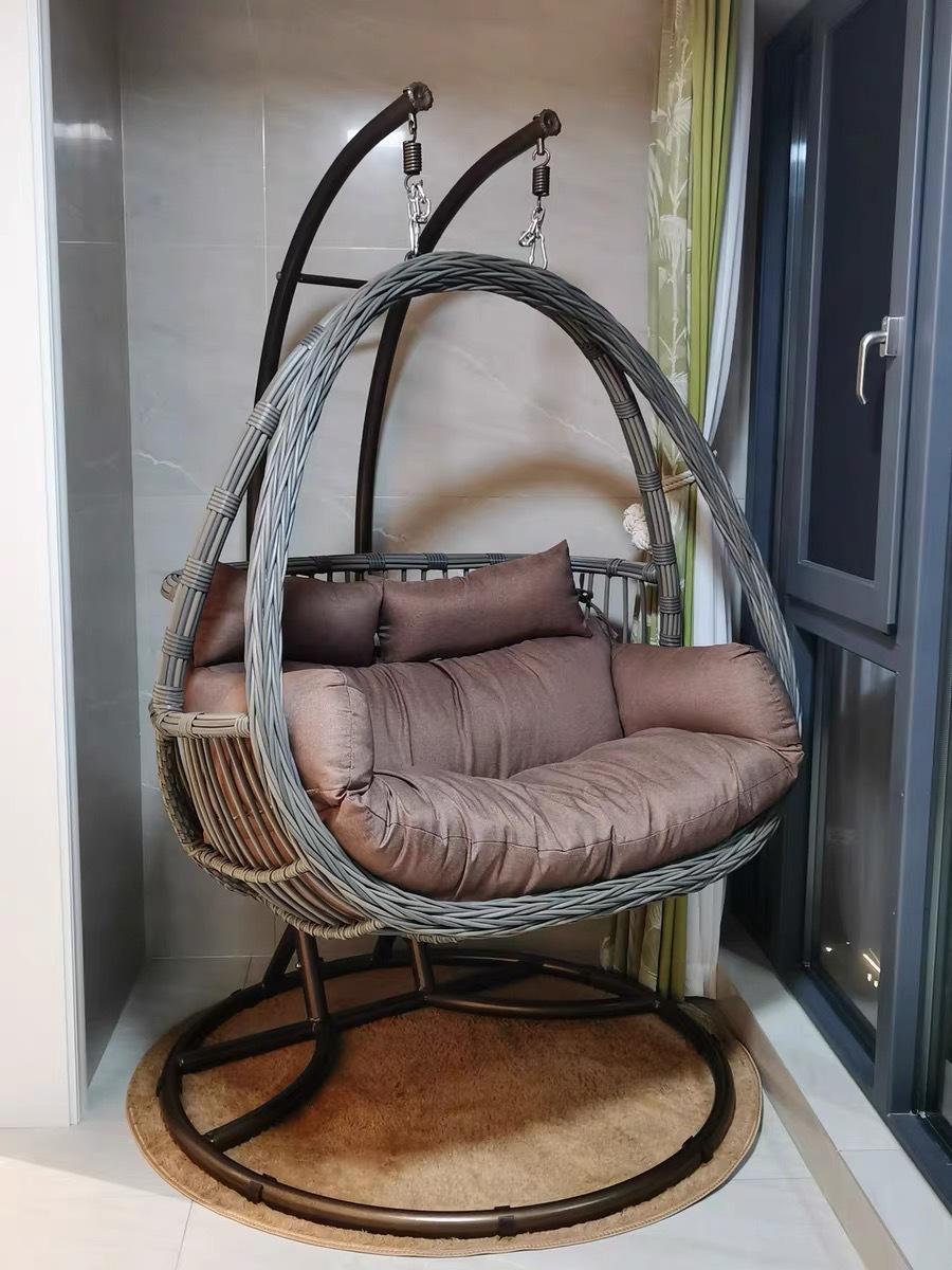 吊篮藤椅懒人椅摇椅阳台秋千摇篮椅庭院双人吊椅室内吊床家用吊兰