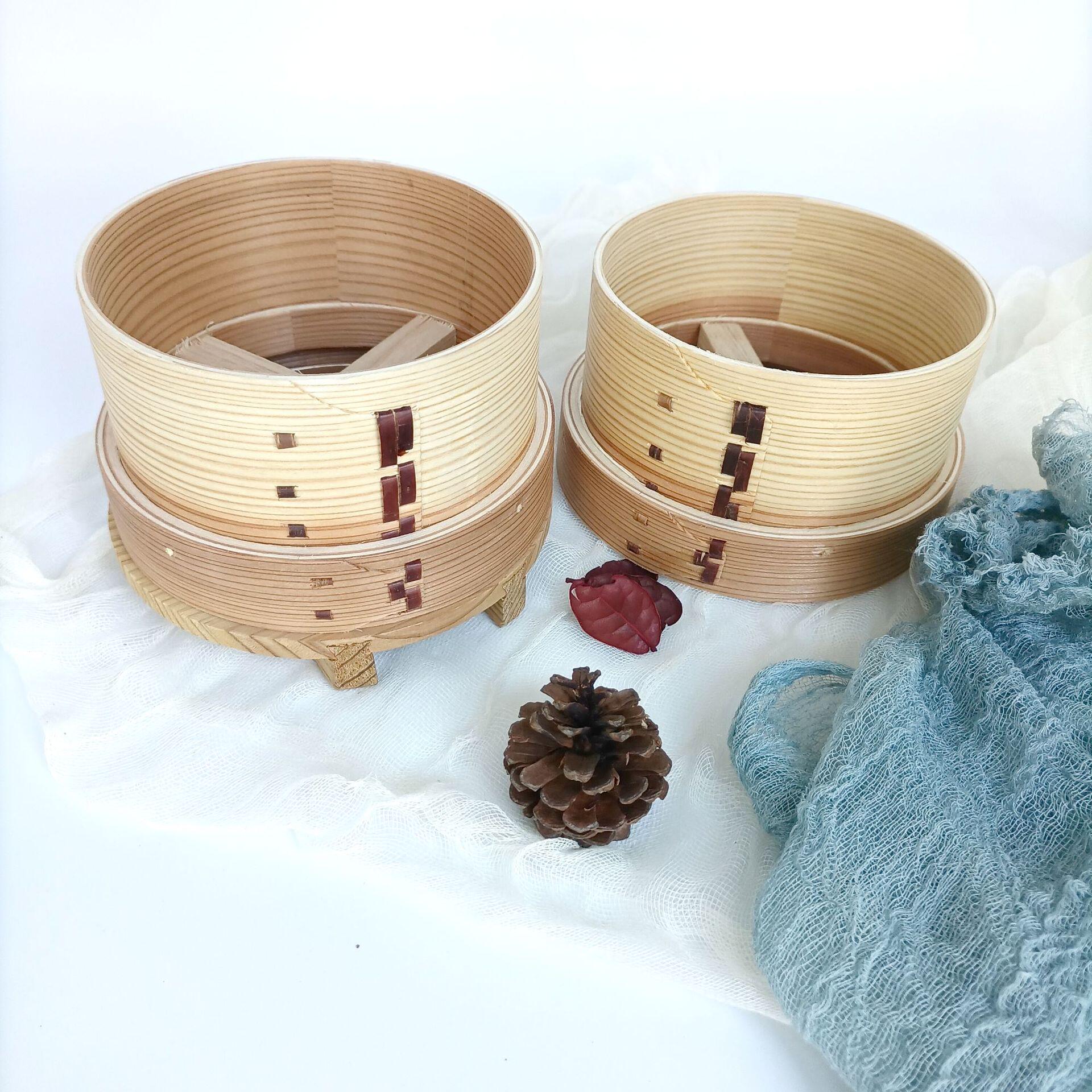 加工定制木蒸笼便当蒸笼日式竹木蒸笼蒸格蒸屉家用商用大小号批发