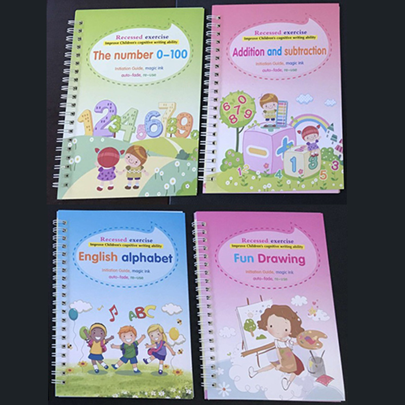 English Practice Note English Version Children's Groove Copybook Preschool Hard-Tipped Pen Practice Copybook Board Student Exercise Book