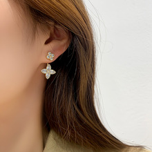 精致高级感轻奢超闪锆石前后挂一款两戴耳钉气质设计感韩国耳环女