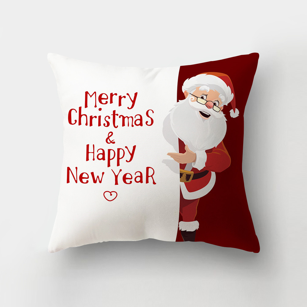 [Clothes] Amazon Cross-Border Nordic New Christmas Peach Skin Fabric Interior Decoration Cushion Pillow Cover Wholesale