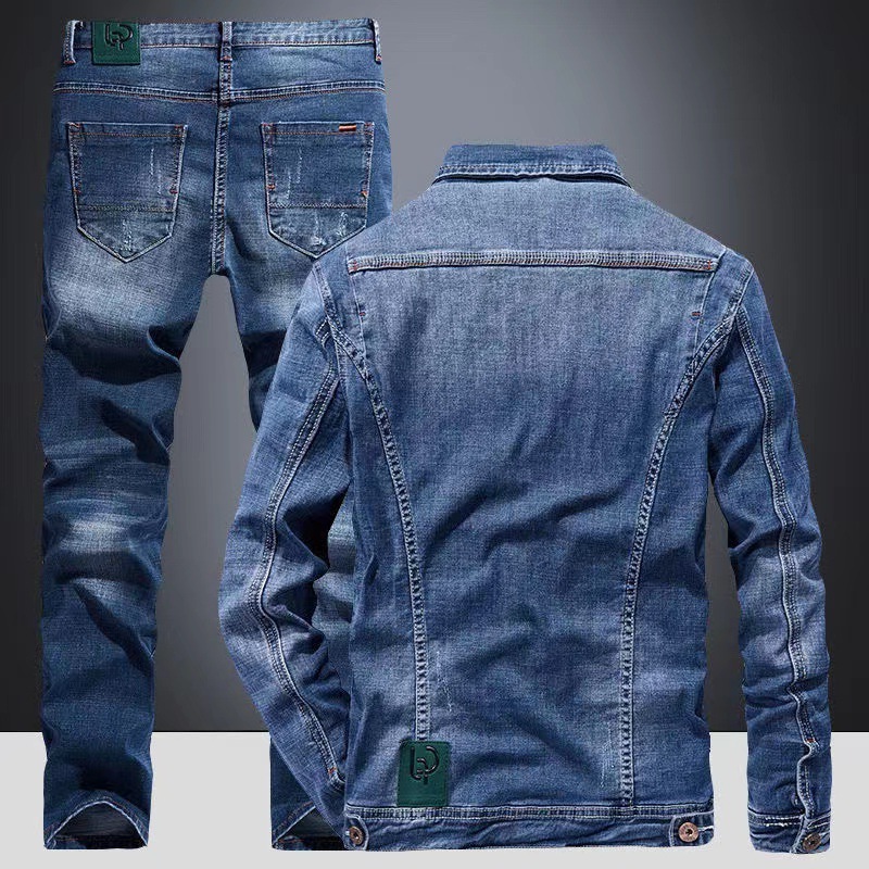 男士牛仔套装春季修身韩版休闲潮流春秋天社会青年搭配外衣服夹6