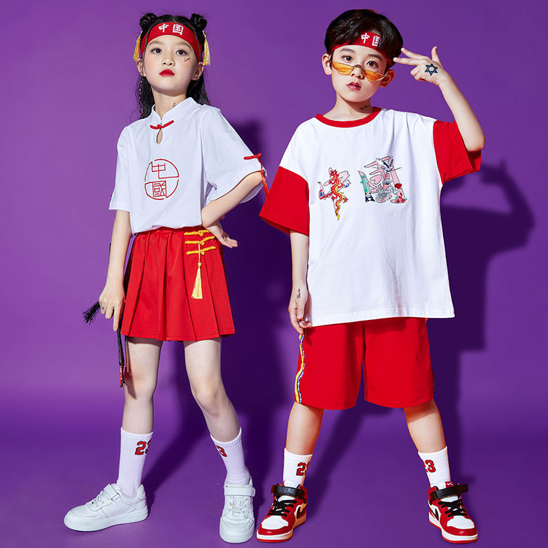 六一儿童节表演服装女童汉服风幼儿园班服小学生啦啦队演出服