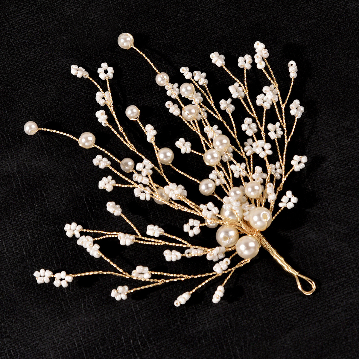 韩式新娘婚礼头饰 精致珍珠米珠串珠发夹发饰 伴娘女童边配饰