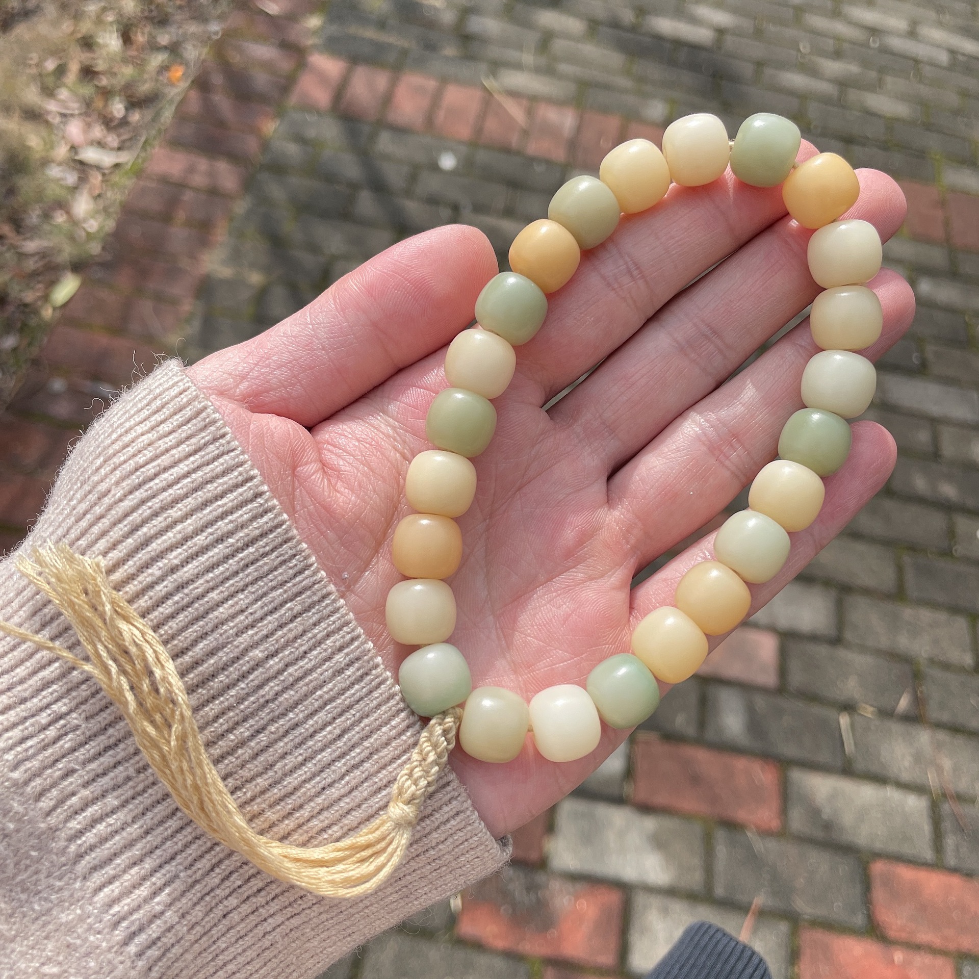 Candy Rainbow Weathered Bodhi Root Gradient Color Single Circle Bracelet High Throw Seiko Tunnel Natural Bodhi Rosary Wholesale