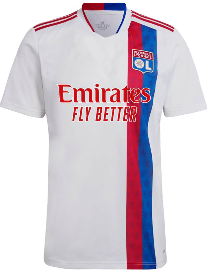 厂家批发 2122赛季足球服比赛训练短袖上衣 里昂主客场二客球衣男