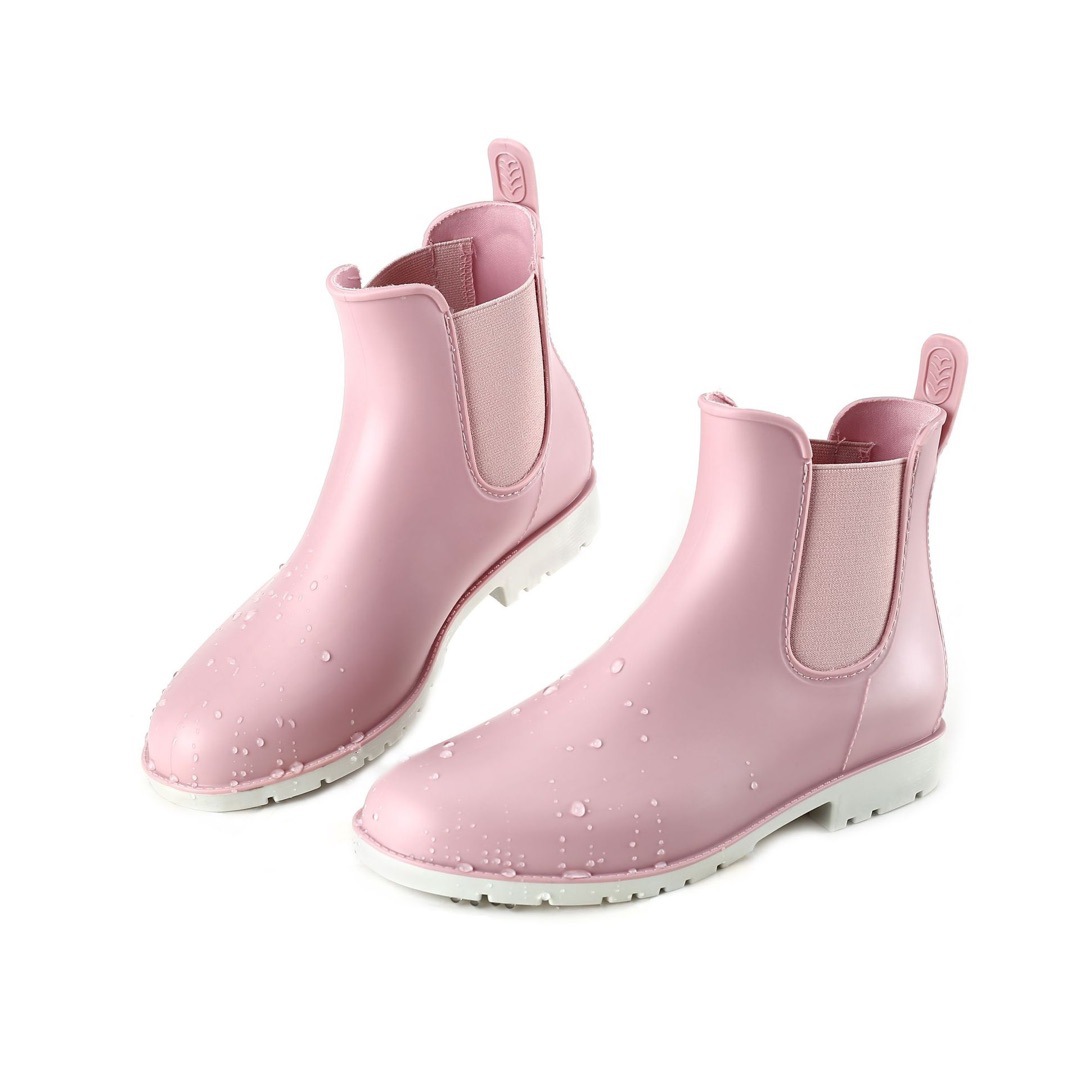 出口品质时尚切尔西雨鞋女短筒防滑水鞋及踝防水短水靴rainboots