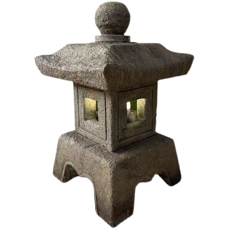 56成交0件青石仿古石灯笼 草坪灯石雕日式石灯太阳能灯 别墅庭院花园