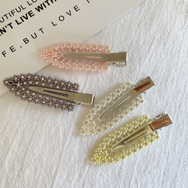 japanese and korean style colorful women‘s barrettes diamond traceless clip girl side bangs duckbill clip internet hot new headdress