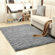 现代丝毛长毛地毯长方形茶几沙发卧室床边满铺毯飘窗垫