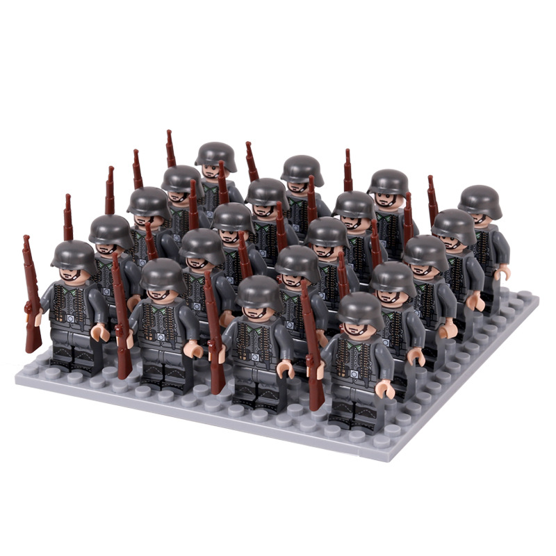 兼容乐高积木二战军事小人德军士兵公仔6-10岁男孩儿童人仔玩具