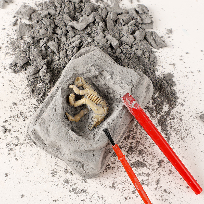 恐龙化石考古挖掘玩具霸王龙骨架模型儿童手工diy小学生制作奖品