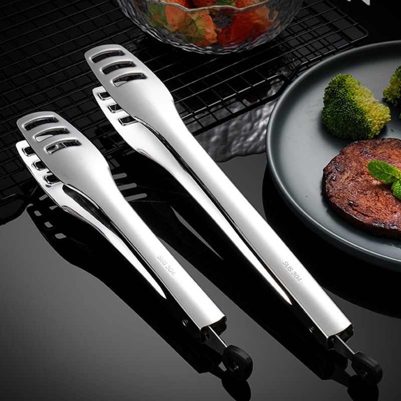 304不锈钢食品夹家用厨房烤肉烧烤夹子牛排面包自助快餐夹菜工具